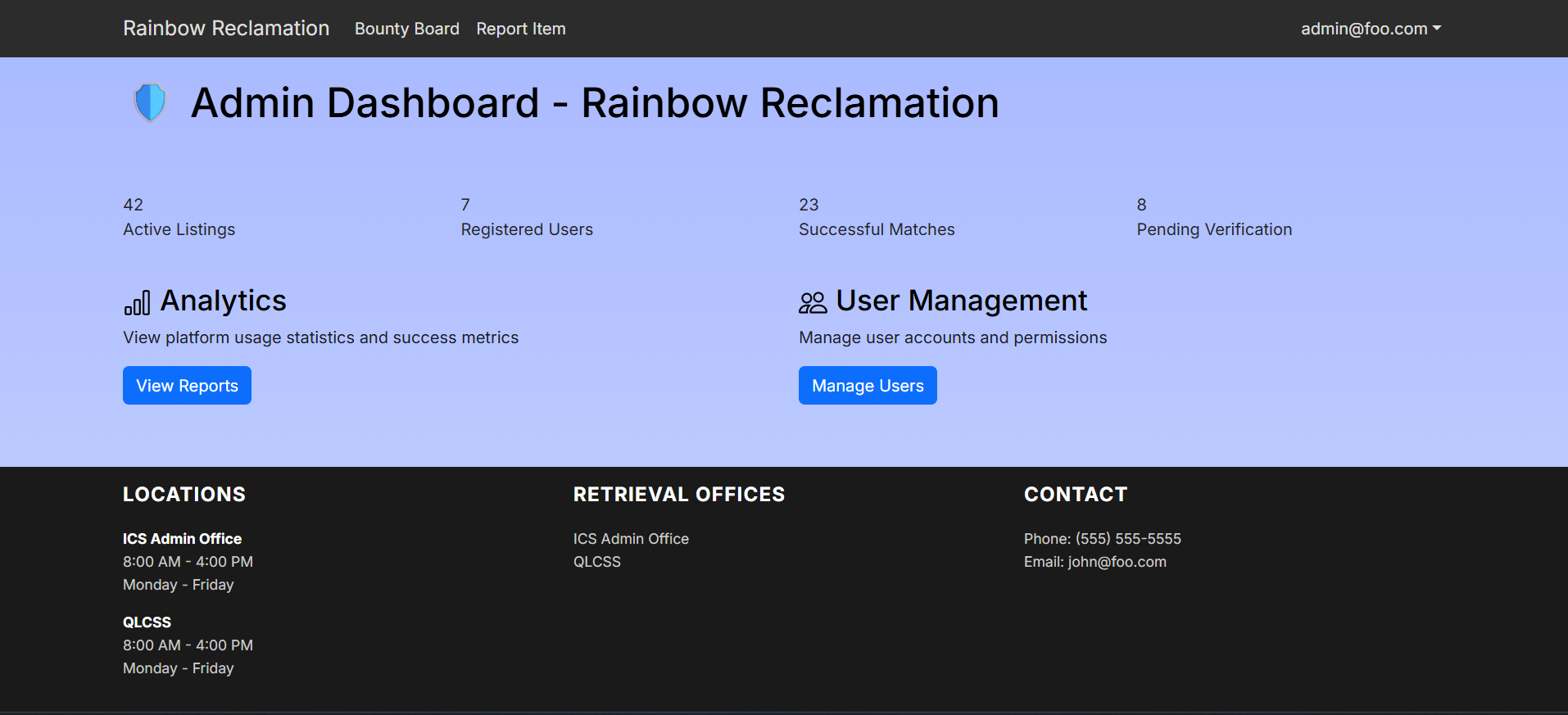 Admin Dashboard
